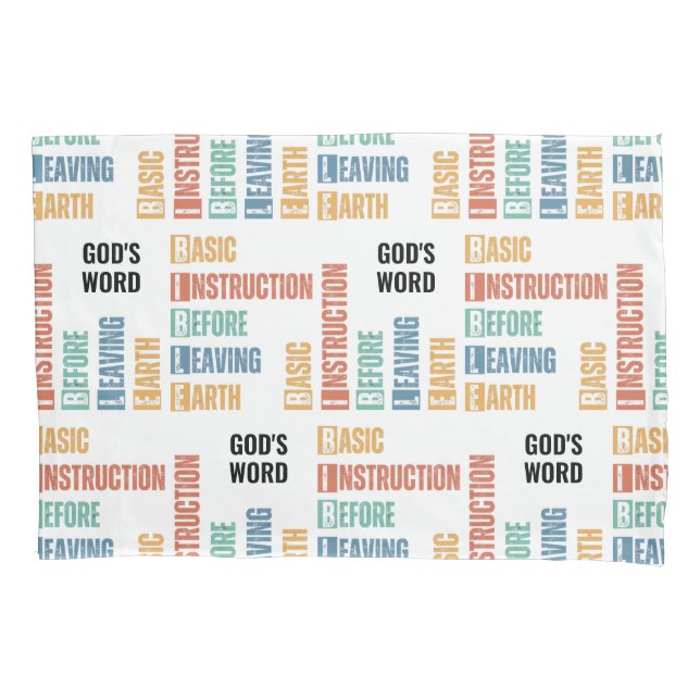 Housse D'oreillers Instruction de base de la BIBLE avant de quitter l (devant)