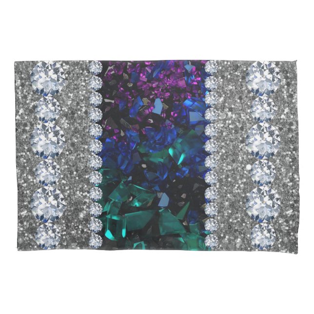 Housse D'oreillers Intérieur Parties scintillant Chic Argent Maison R (devant)