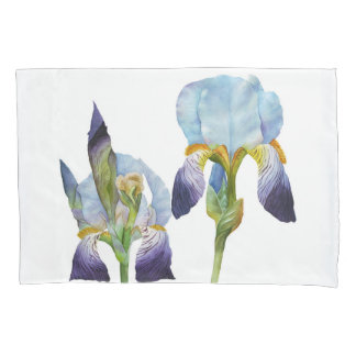 Housse D'oreillers Iris d'aquarelle