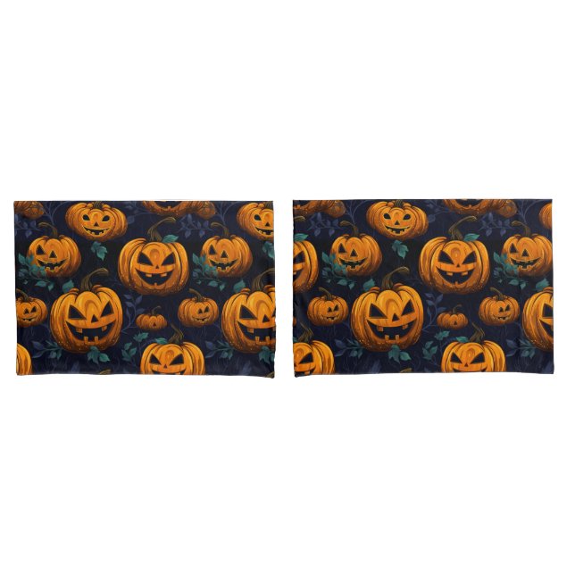 Housse D'oreillers Jack O'Lantern Citrouille  Dark motif (devant-Set)