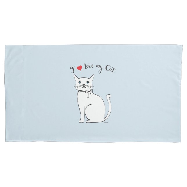 Housse D'oreillers J'aime mon super Chat, Stylish (devant)