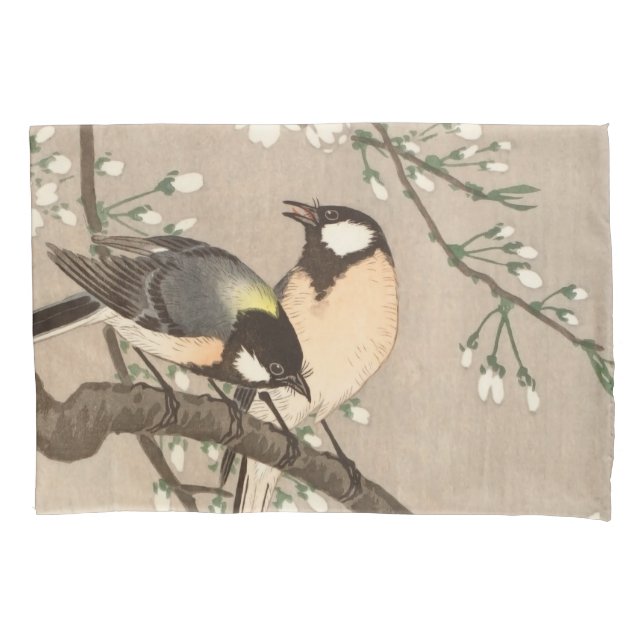 Housse D'oreillers Japonais Asiatique Koson Bird Chickadee Songbird (devant)