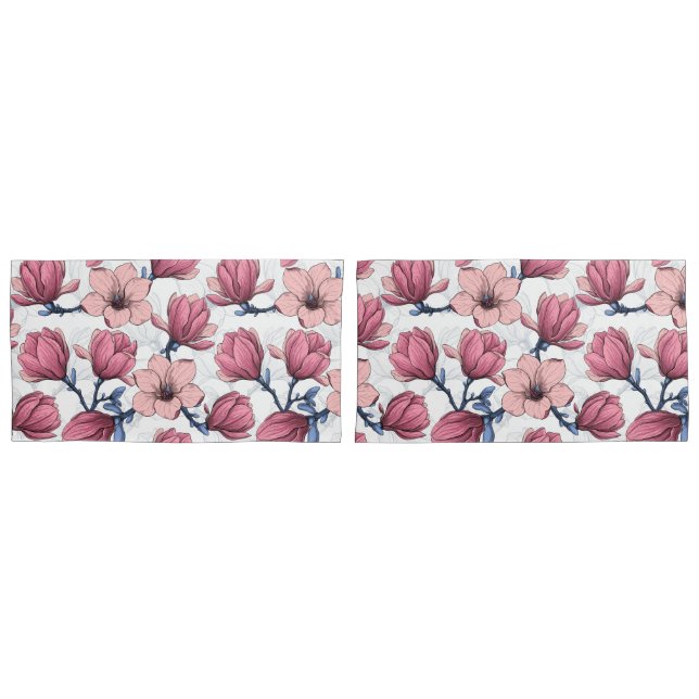 Housse D'oreillers Jardin de Magnolia 2 (devant-Set)