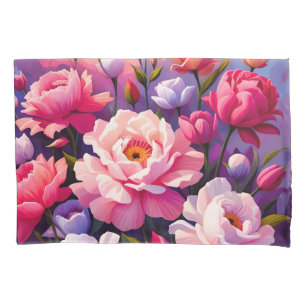 Housse D'oreillers Jardin de printemps Zen lever de soleil fleurs ros