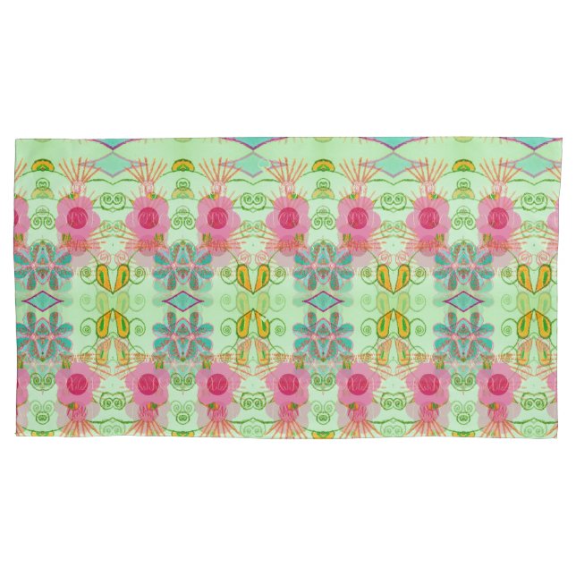 Housse D'oreillers Jardin Éclectique Enchantant : Beauté Florale Dive (devant-gauche)