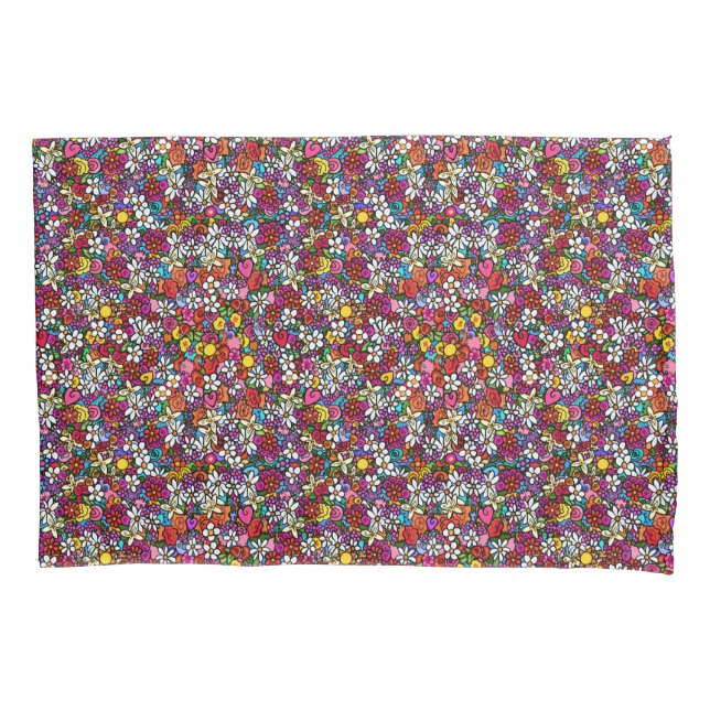 Housse D'oreillers Jardin fleuri joyeux (devant)