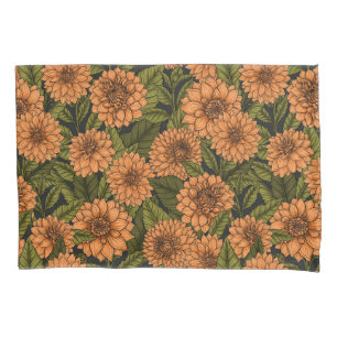 Housse D'oreillers Jardin Orange Dahlia