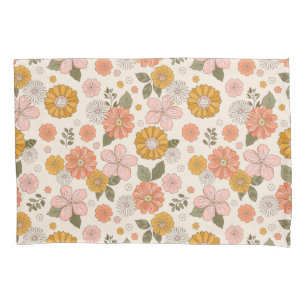 Housse D'oreillers Jardin rose et orange Motif