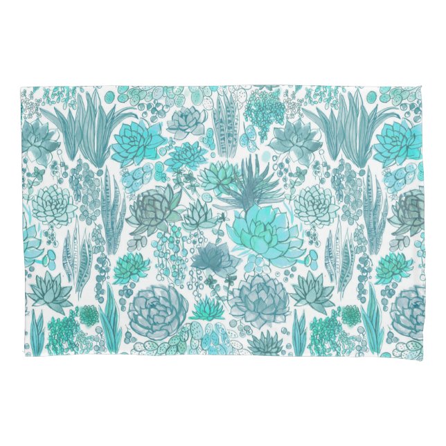 Housse D'oreillers Jardin succulent (devant-gauche)