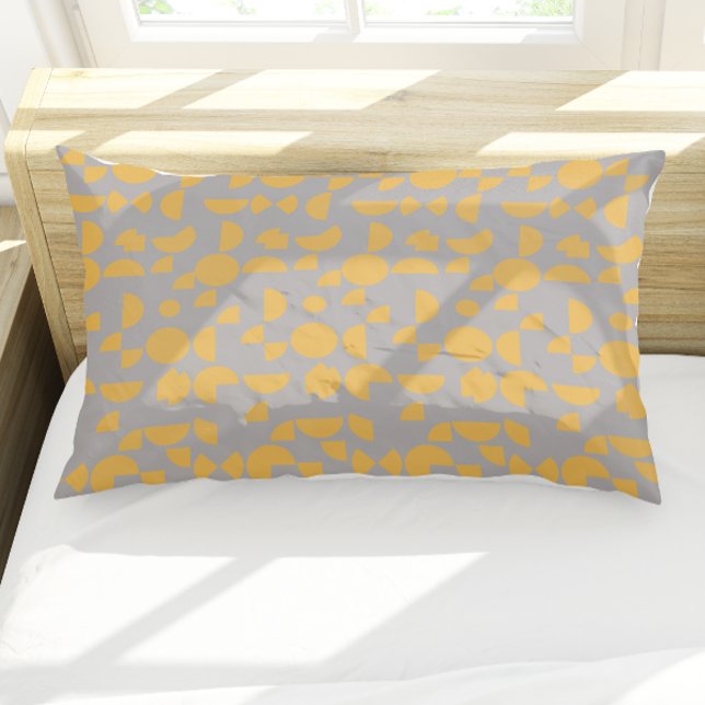Housse D'oreillers Jaune gris moderne Elégant géométrique Tribal (Yellow Grey Modern Elegant Geometric Tribal Pillow Case)
