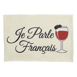 Housse D'oreillers Je Parle Francais je parle le béret en verre de