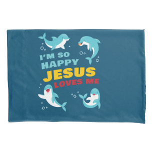 Housse D'oreillers Je suis si heureux que Jésus m'aime Enfants Dolph