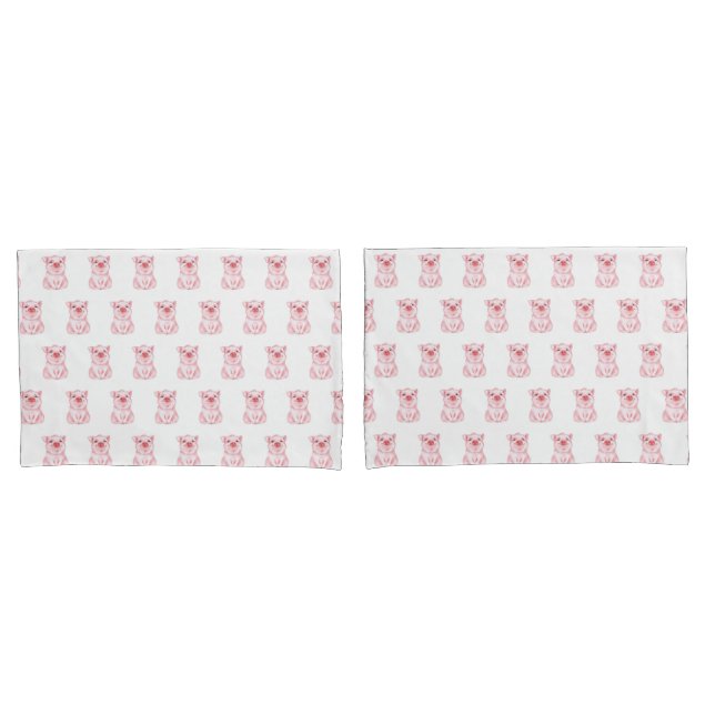Housse D'oreillers Jeu de Coques de Coussin de cochon mignon (devant-Set)