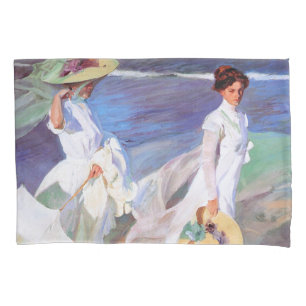 Housse D'oreillers Joaquin Sorolla Femmes Promenade Plage