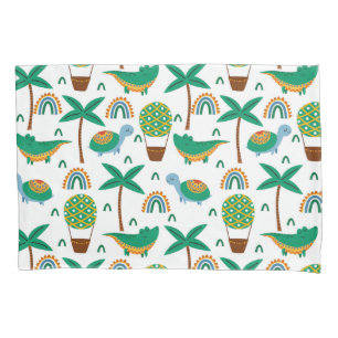 Housse D'oreillers Joli Alligator tortue colorée Motif arc-en-ciel