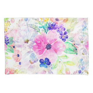 Housse D'oreillers Joli aquarelle de peinture florale à la main desi