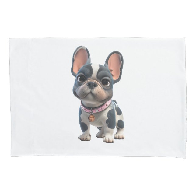 Housse D'oreillers Joli Bouledogue Français (devant-gauche)