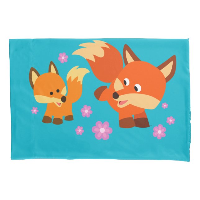Housse D'oreillers Joli Coque Coussin de personnage Foxes (devant)
