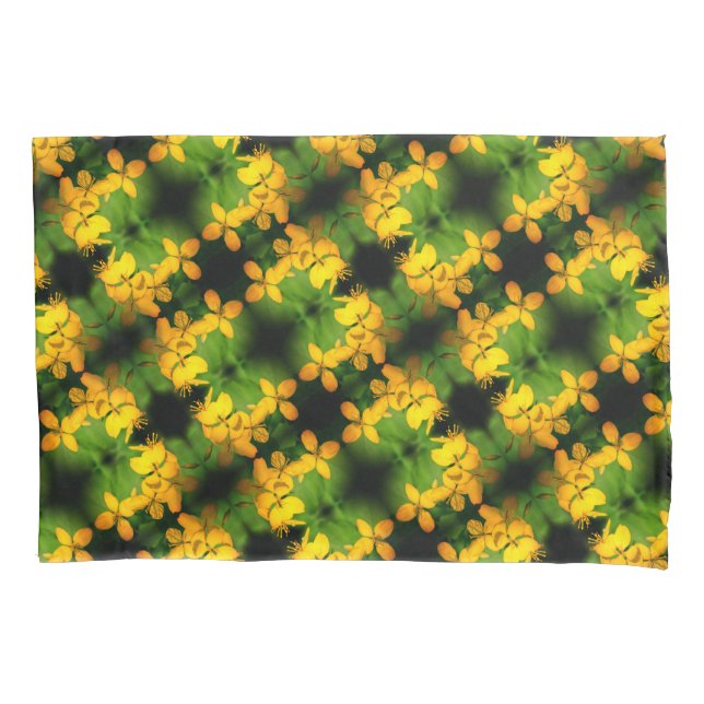 Housse D'oreillers Joli Fleur sauvage Jaune Motif Abstrait (devant)