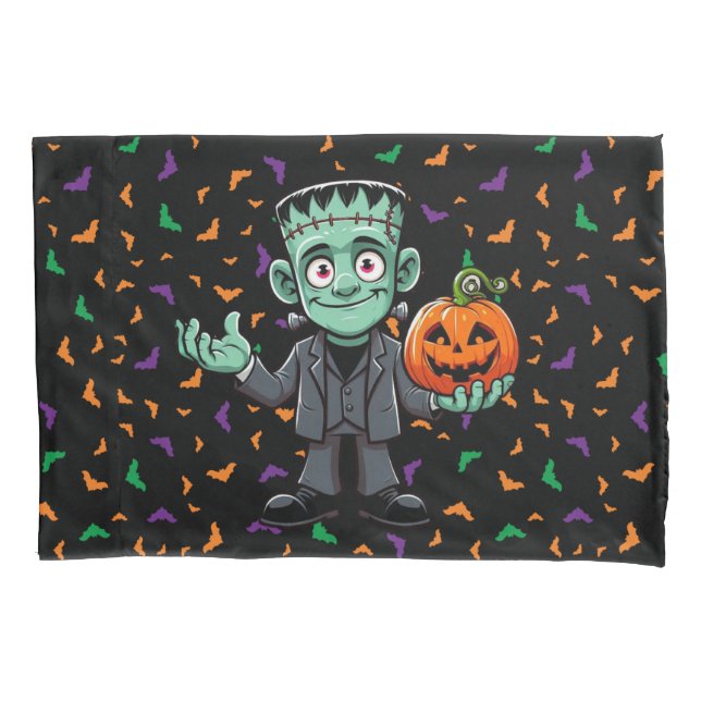 Housse D'oreillers Joli monstre de Frankenstein de dessin animé (devant)