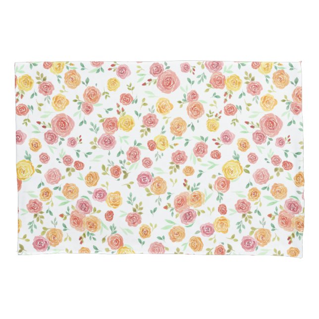 Housse D'oreillers Joli Motif Rose Floral (devant)