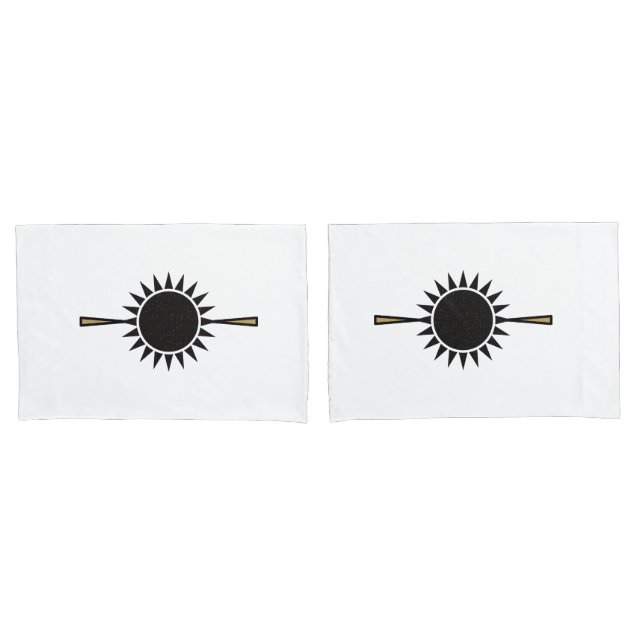 Housse D'oreillers Joli Pillowcase Set avec Mosaic Black Sun (devant-Set)