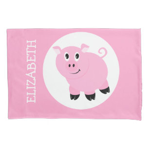 Housse D'oreillers Joli Pink Pig Kids Personnalisé Motif Piggy