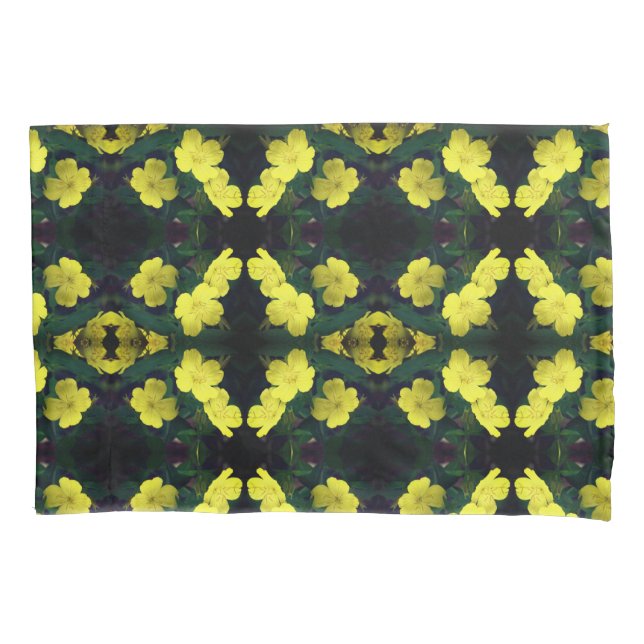 Housse D'oreillers Jolie Fleurs de Primrose Jaune Motif Abstrait (devant)