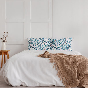 Housse D'oreillers Jolies branches d'aquarelle - turquoise et rouge