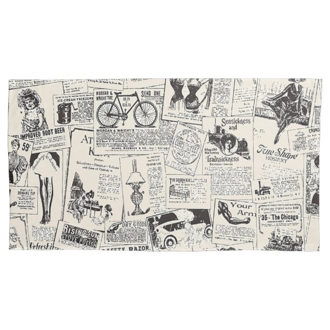 Housse D'oreillers Journal vintage (devant)