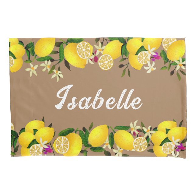 Housse D'oreillers Jours de citron Brown (devant-gauche)