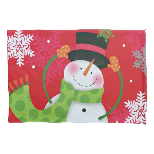 Housse D'oreillers Joyeux bonhomme de neige (devant)