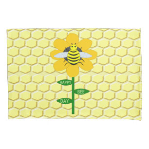 Housse D'oreillers Joyeux Jour des abeilles Anniversaire Bumblebee