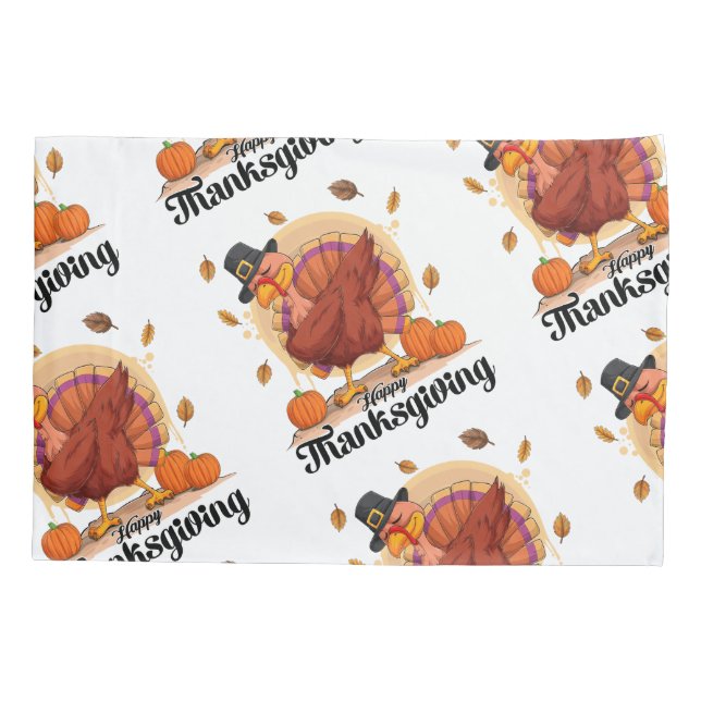 Housse D'oreillers Joyeux Thanksgiving (Dos)