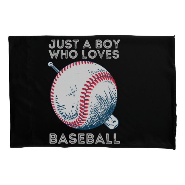 Housse D'oreillers Juste un garçon qui aime baseball Batter baseball  (devant)