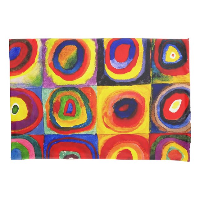 Housse D'oreillers Kandinsky Farbstudie Cercles Carré Quadrate Art (devant)