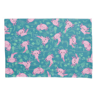 Housse D'oreillers Kawaii Axolotl dans l'océan