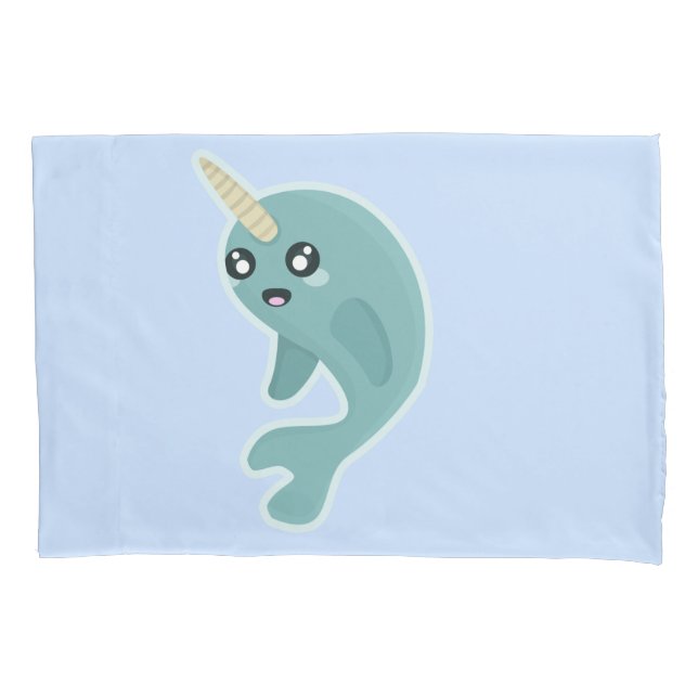 Housse D'oreillers Kawaii narwhal (devant)