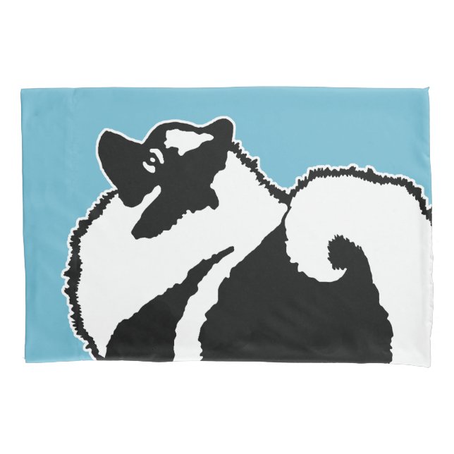 Housse D'oreillers Keeshond Graphics - Cute Original Chig Art (devant)