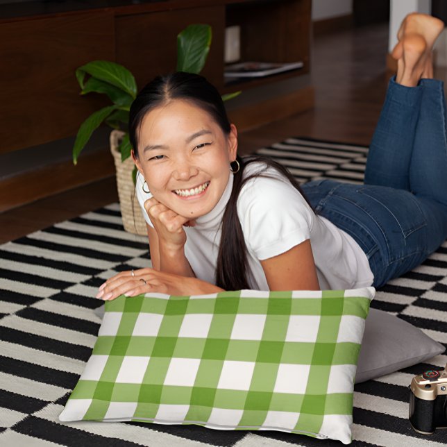 Housse D'oreillers Kelly Green À damiers Coque Coussin (Créateur téléchargé)