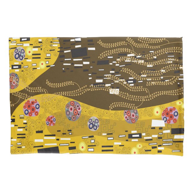 Housse D'oreillers Klimt Inspiré Or Art Nouveau Le Baiser Artistique (devant)