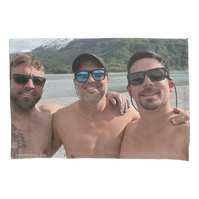 Housse D'oreillers Knik River Selfie Coussin @3dudes1vie Coussin Coqu (devant)