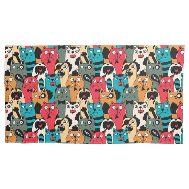 Housse D'oreillers La foule des chats (devant)