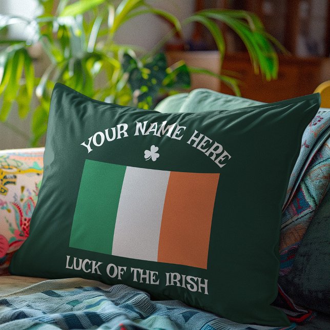 Housse D'oreillers La Saint-Patrick Drapeau Irlande Nom Personnalisé  (Créateur téléchargé)