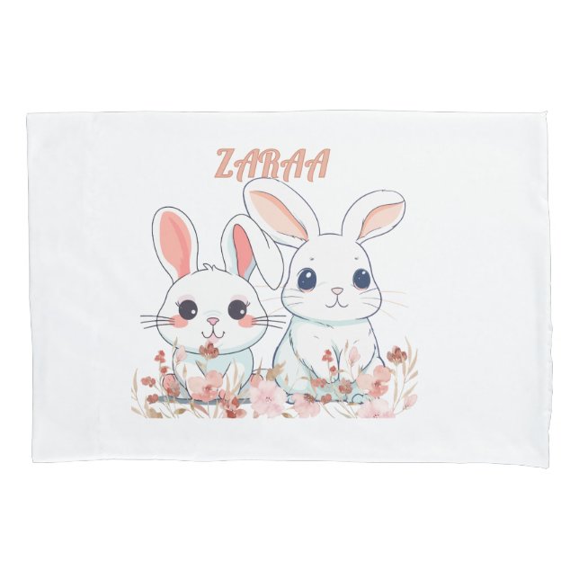 Housse D'oreillers Lapin mignon  (devant)