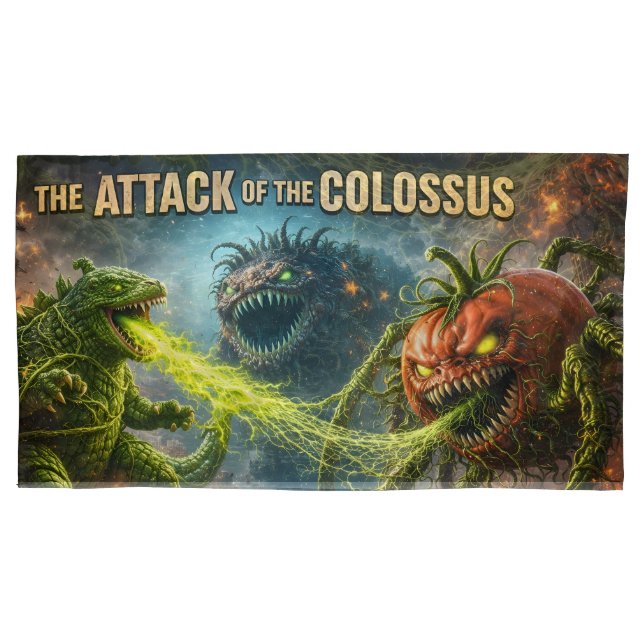 Housse D'oreillers L'attaque du Colossus mutant roi veggie pillule (devant)