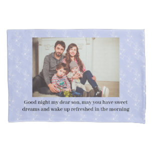 Housse D'oreillers Lavande bleu floral simple avec photo