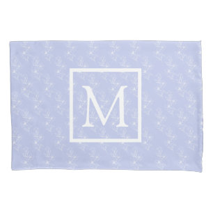 Housse D'oreillers Lavande Botanique Floral Bleu Chambre Initiale Pil