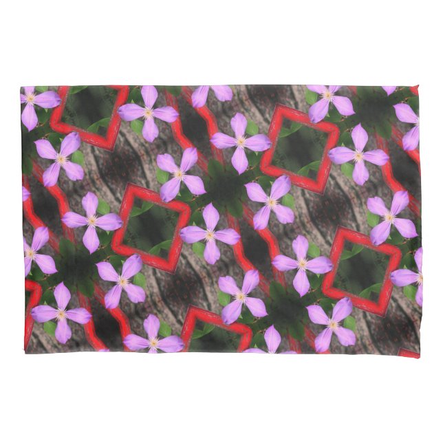 Housse D'oreillers Lavande simple Clematis Fleur Abstrait Motif (devant)