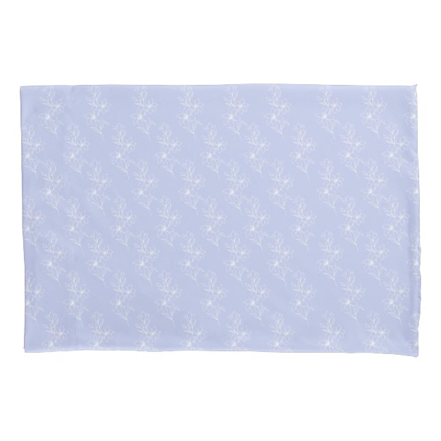 Housse D'oreillers Lavande Simple Floral Bleu Chambre Pillowcase (devant)